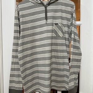 Volcom Black and White Striped Long Sleeve Tee